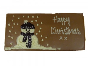 Novelty Bar (Milk Chocolate) 200g: Happy Christmas Snowman