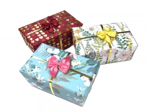 Ballotin Box (Floral Gift Wrap) with 16 Chosen Chocolates 225g