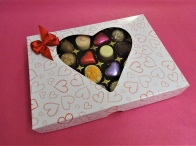 Window Heart Box 24-Choc (340g) Chosen Chocolates